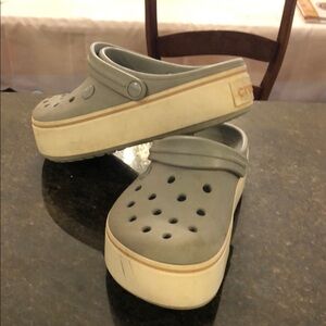 CROCS Gray Sandals with Perforated Design